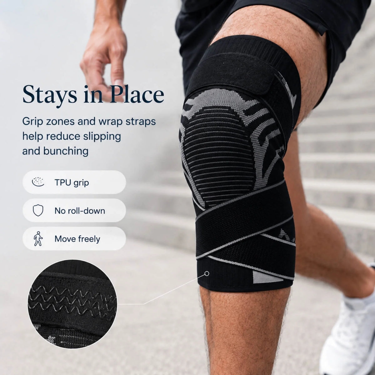 Knee Brace Adjustable Patella Support Dual Spring Stabilizers
