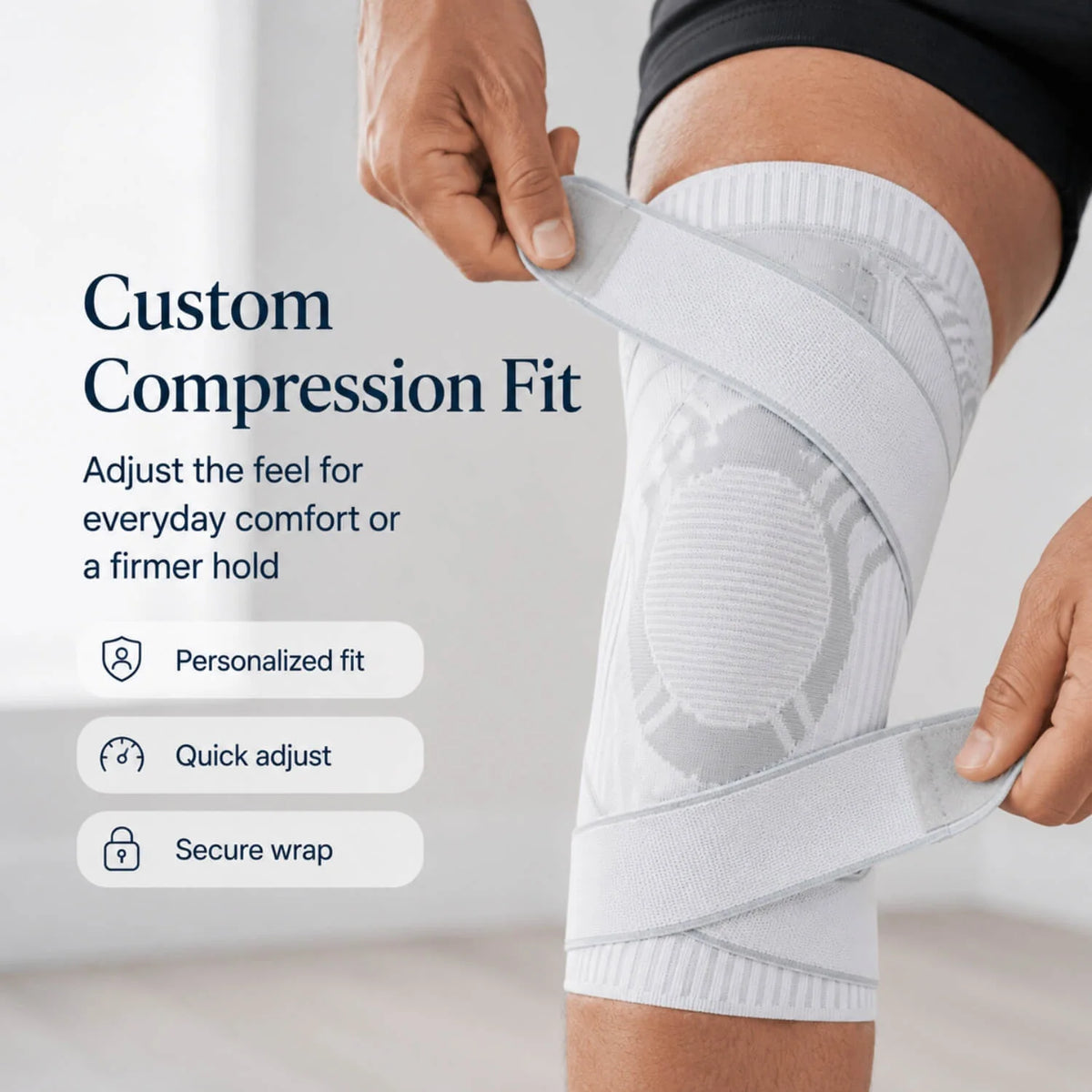 Knee Brace Adjustable Patella Support Dual Spring Stabilizers