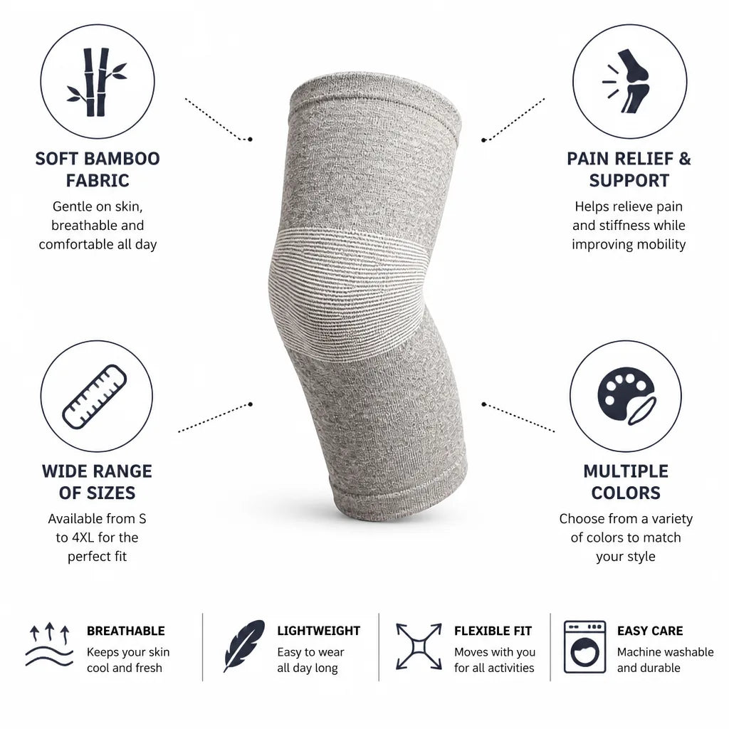 Knee Brace Breathable Bamboo Support & Pain Relief