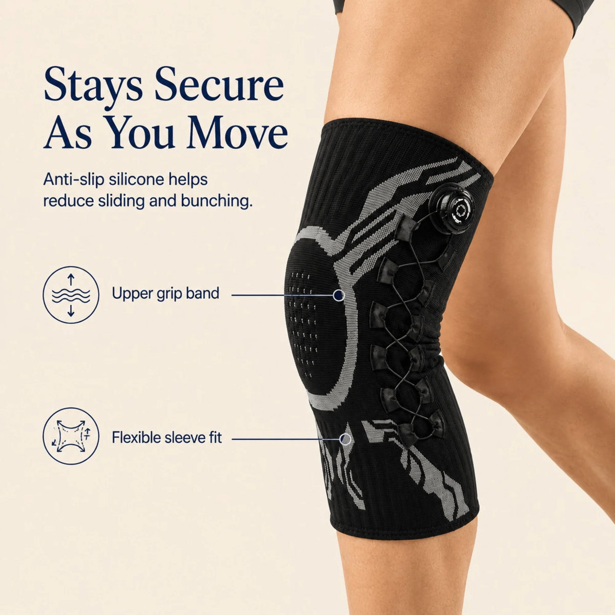 Knee Brace Dial-Adjustable Compression & Patella Pad