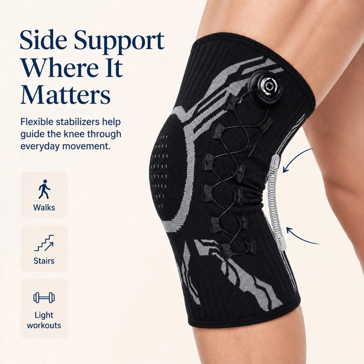 Knee Brace Dial-Adjustable Compression & Patella Pad