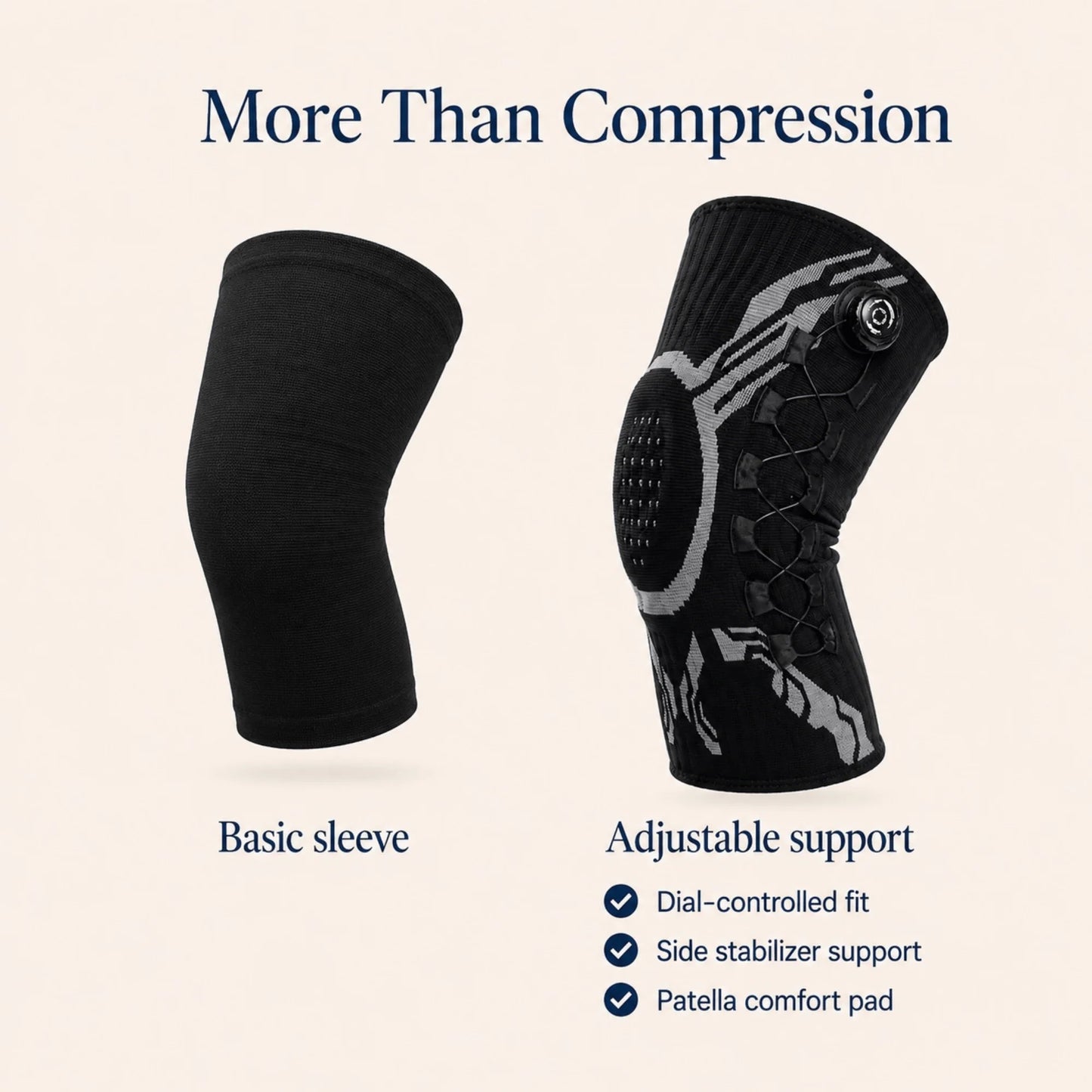 Knee Brace Dial-Adjustable Compression & Patella Pad