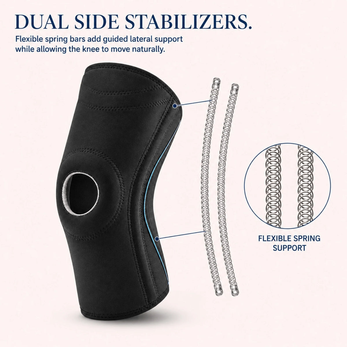 Knee Brace Open-Patella Dual Stabilizers & Silicone Grips