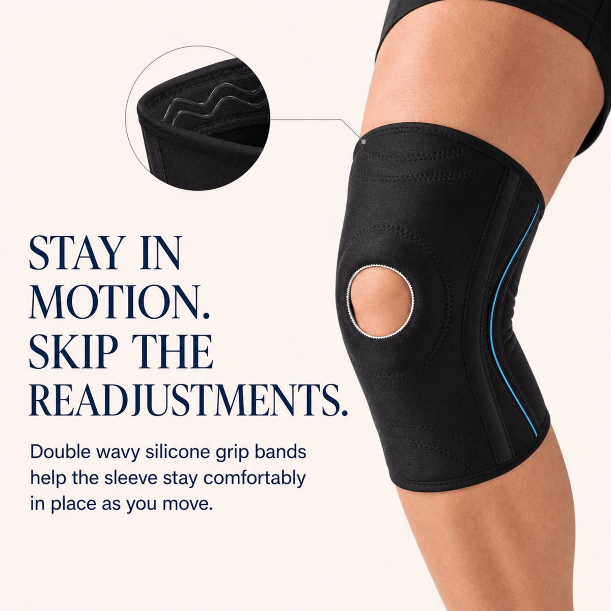 Knee Brace Open-Patella Dual Stabilizers & Silicone Grips