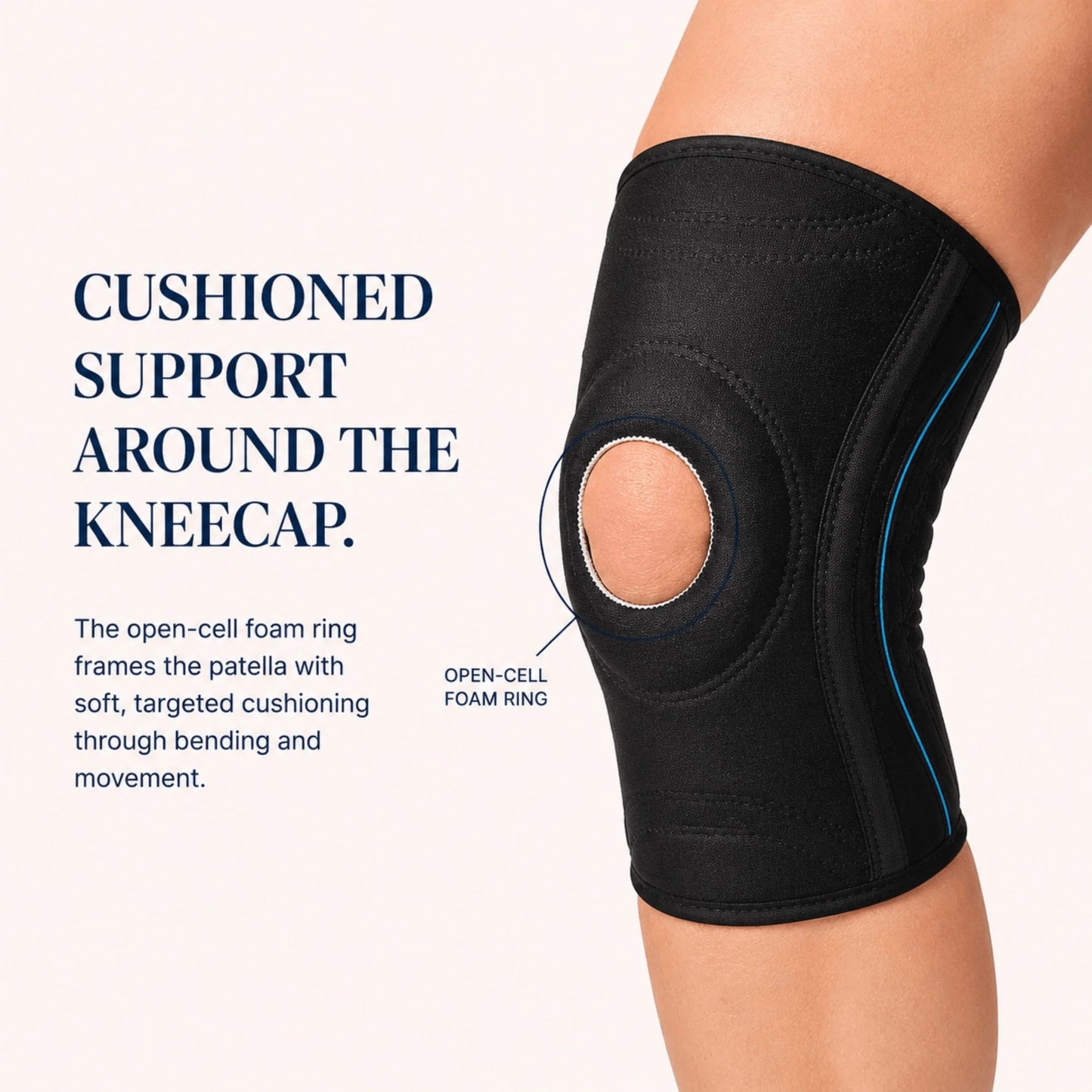 Knee Brace Open-Patella Dual Stabilizers & Silicone Grips