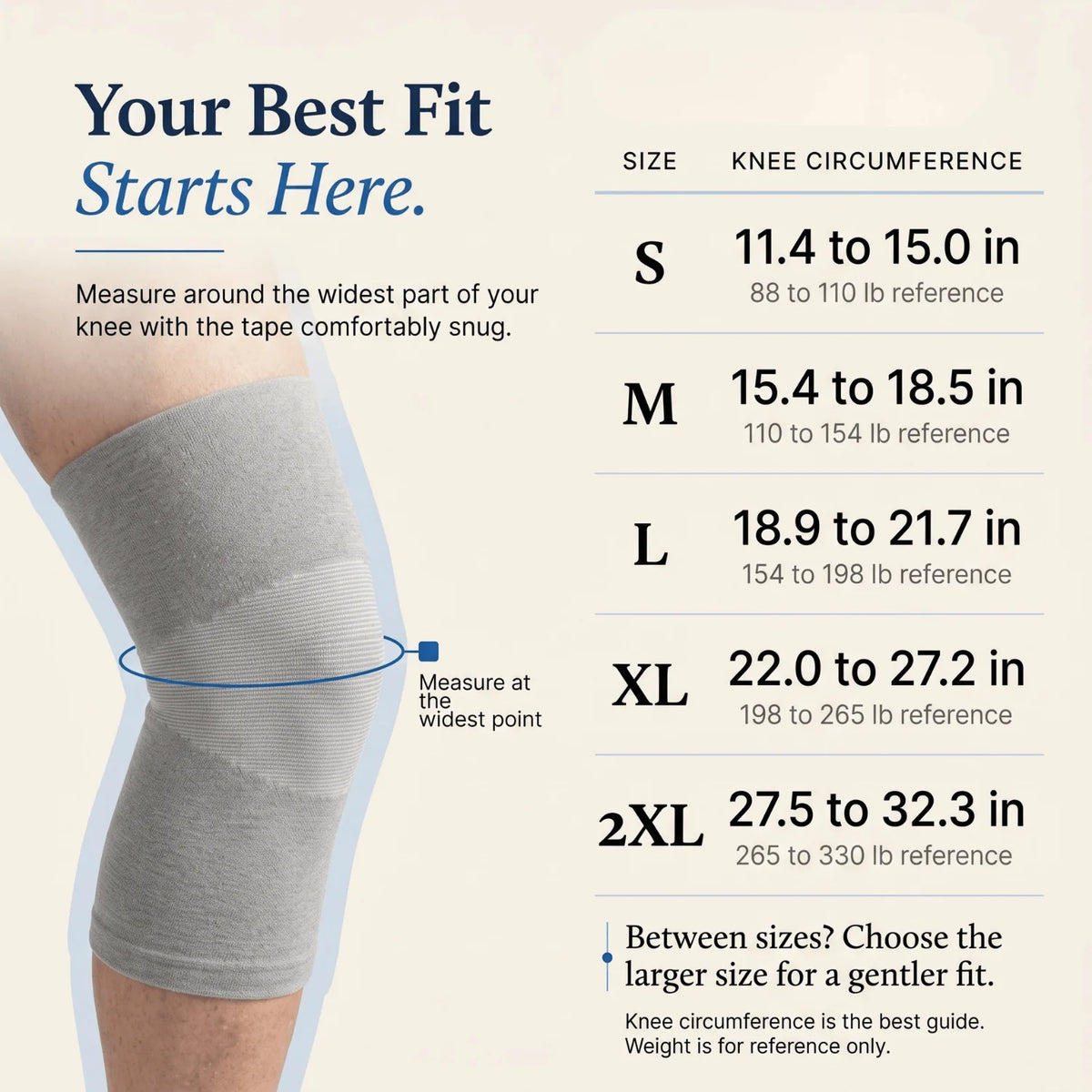 Knee Compression Sleeve Bamboo-Blend Breathable Elastic Fit