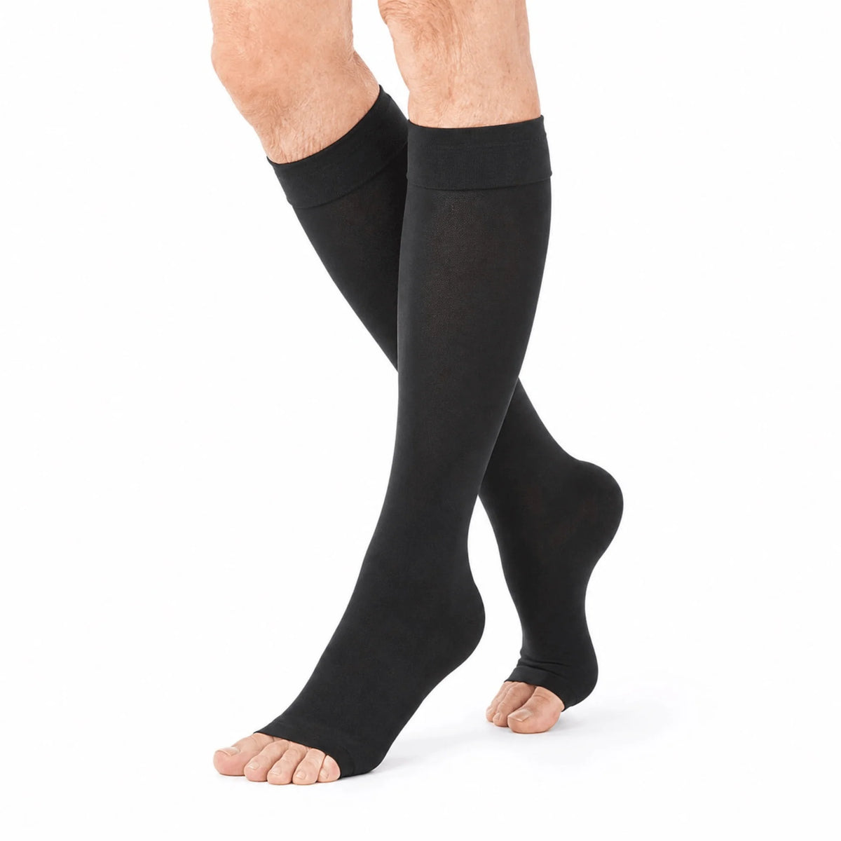 Knee-High Compression Socks Graduated 20-30 mmHg Open-Toe