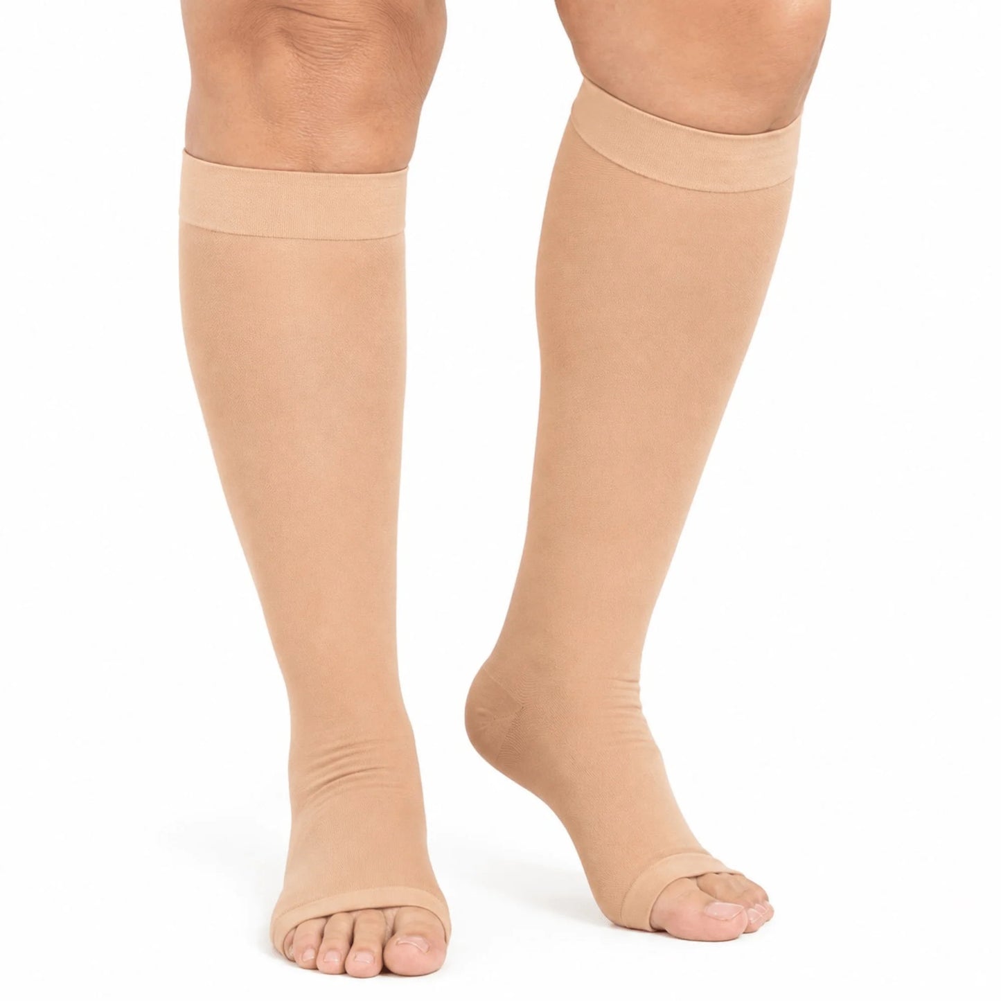 Knee-High Compression Socks Graduated 20-30 mmHg Open-Toe