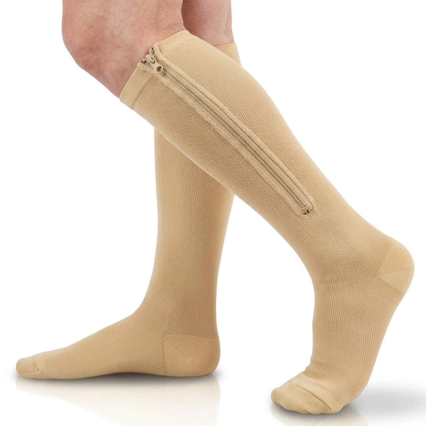 Knee-High Compression Socks Zippered 15–20 mmHg