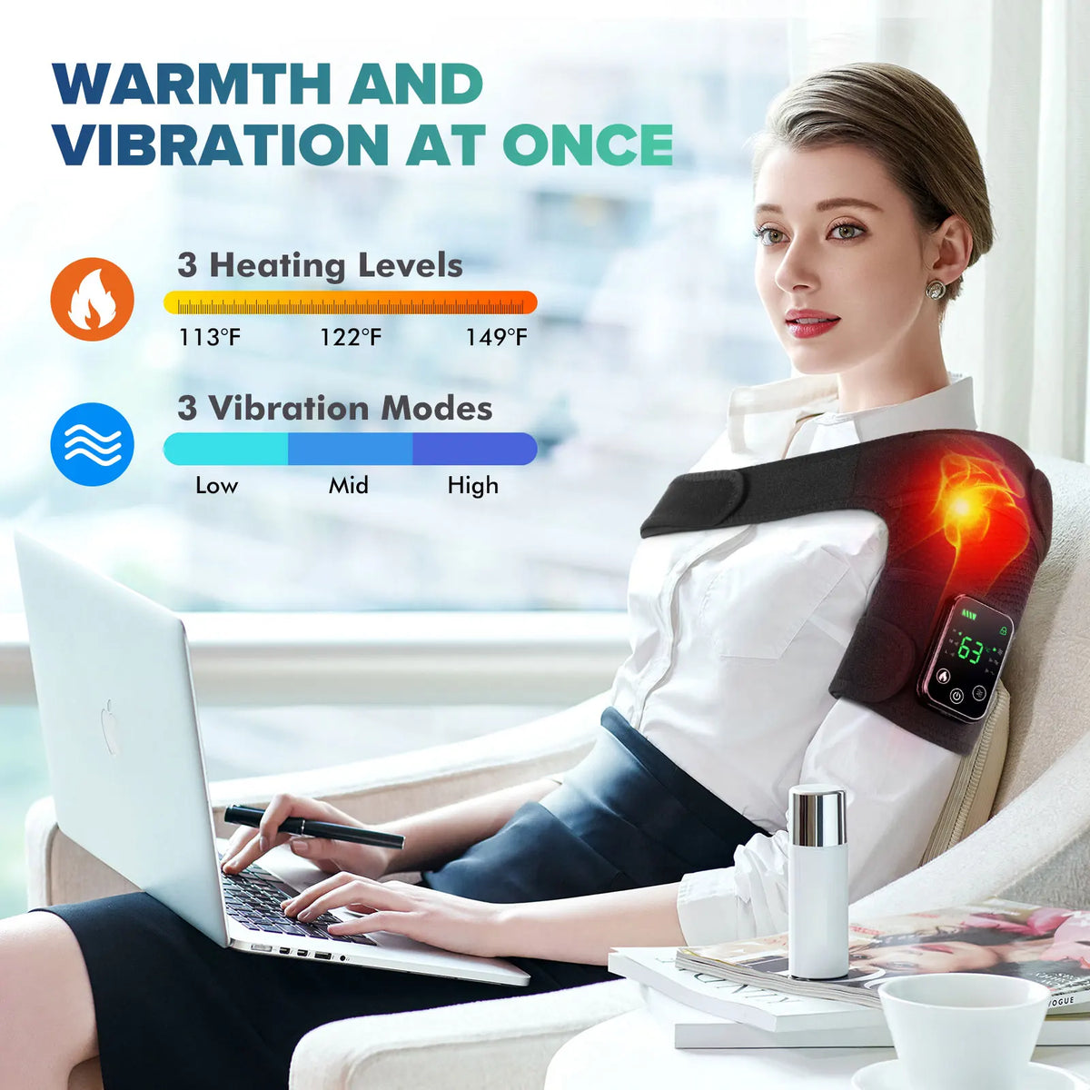 Knee Massager Cordless Heat & Vibration Rechargeable