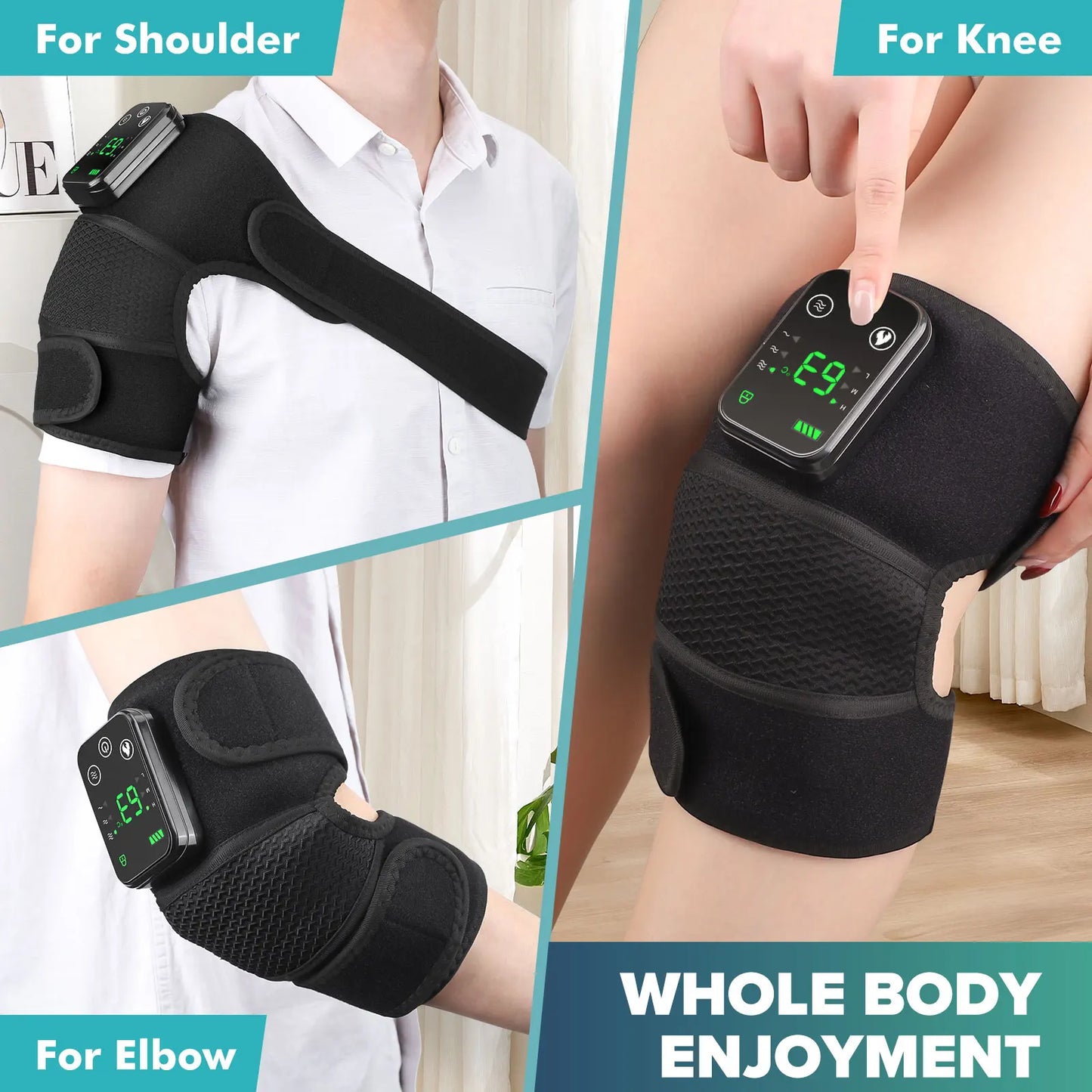 Knee Massager Cordless Heat & Vibration Rechargeable
