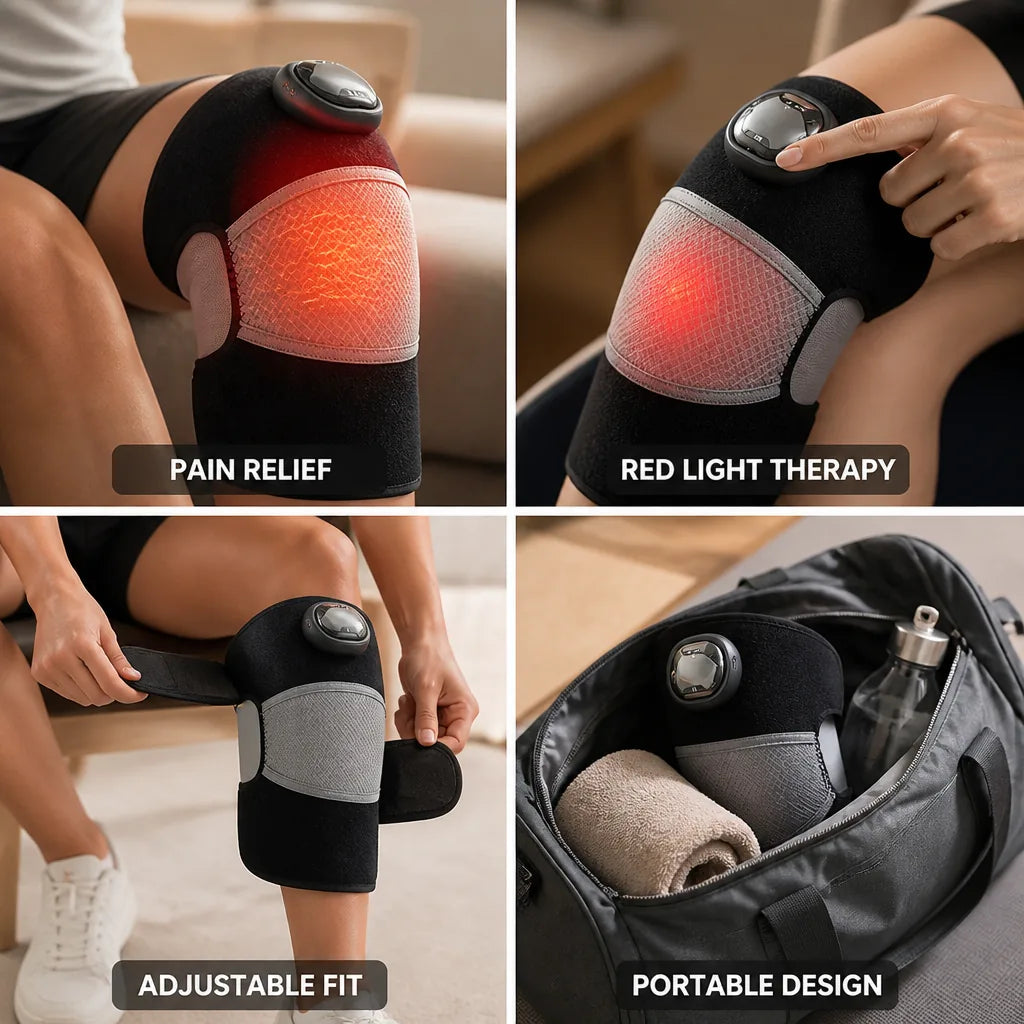 Knee Massager Heat Pulse & Vibration Red Light Therapy