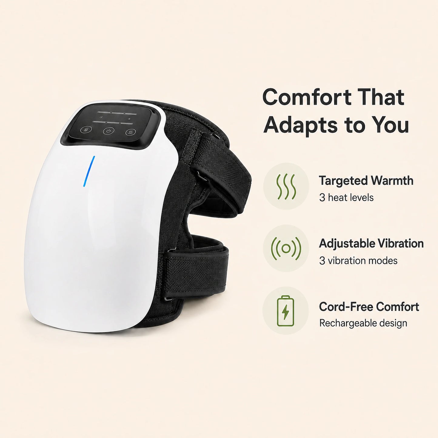 Knee Massager Heated Cordless Rechargeable Adjustable Wrap