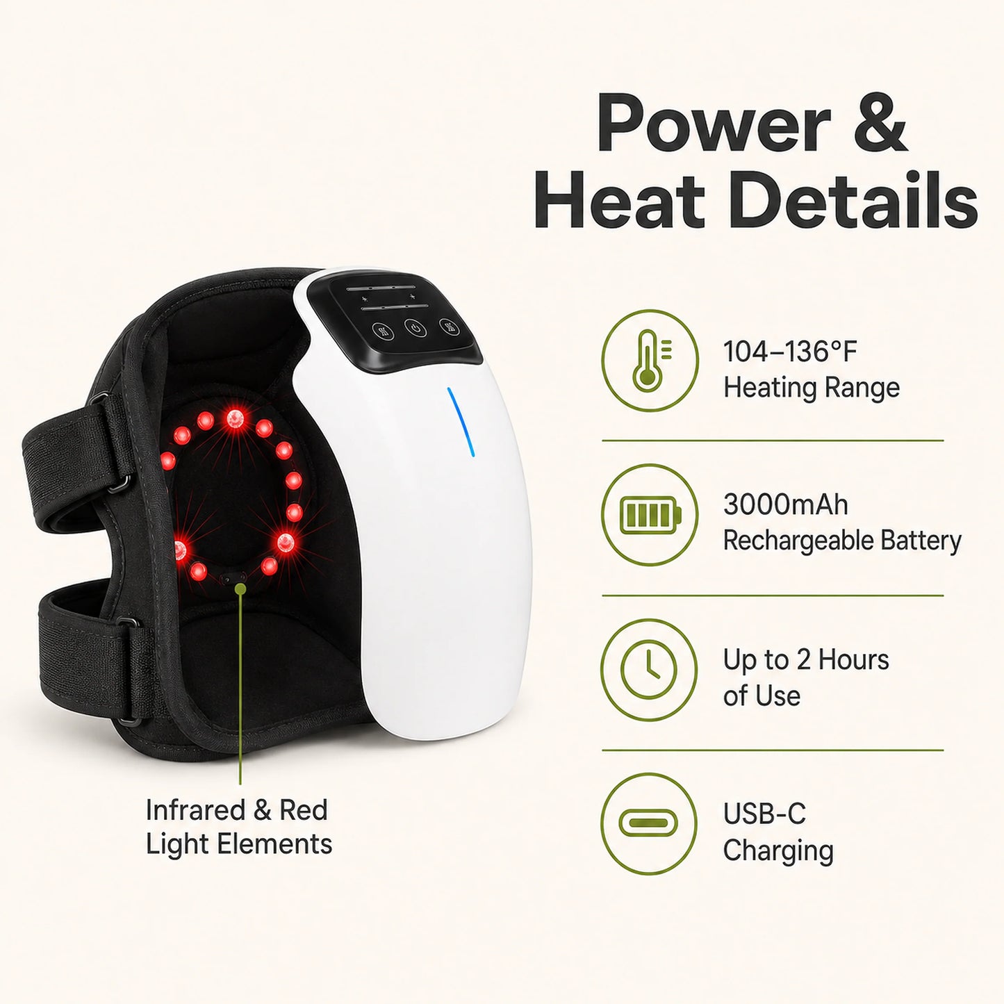 Knee Massager Heated Cordless Rechargeable Adjustable Wrap