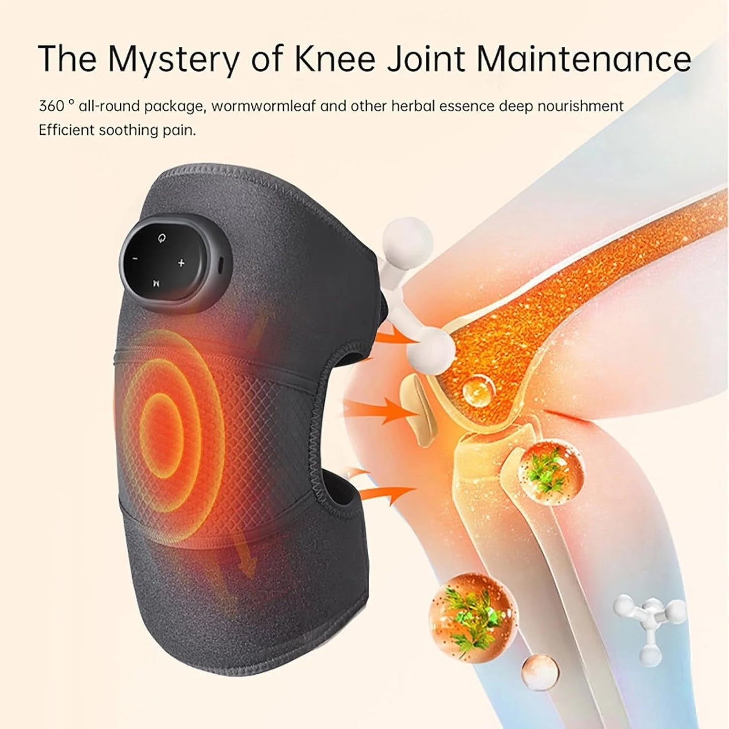 Knee Massager Wrap USB Rechargeable Heat & Vibration