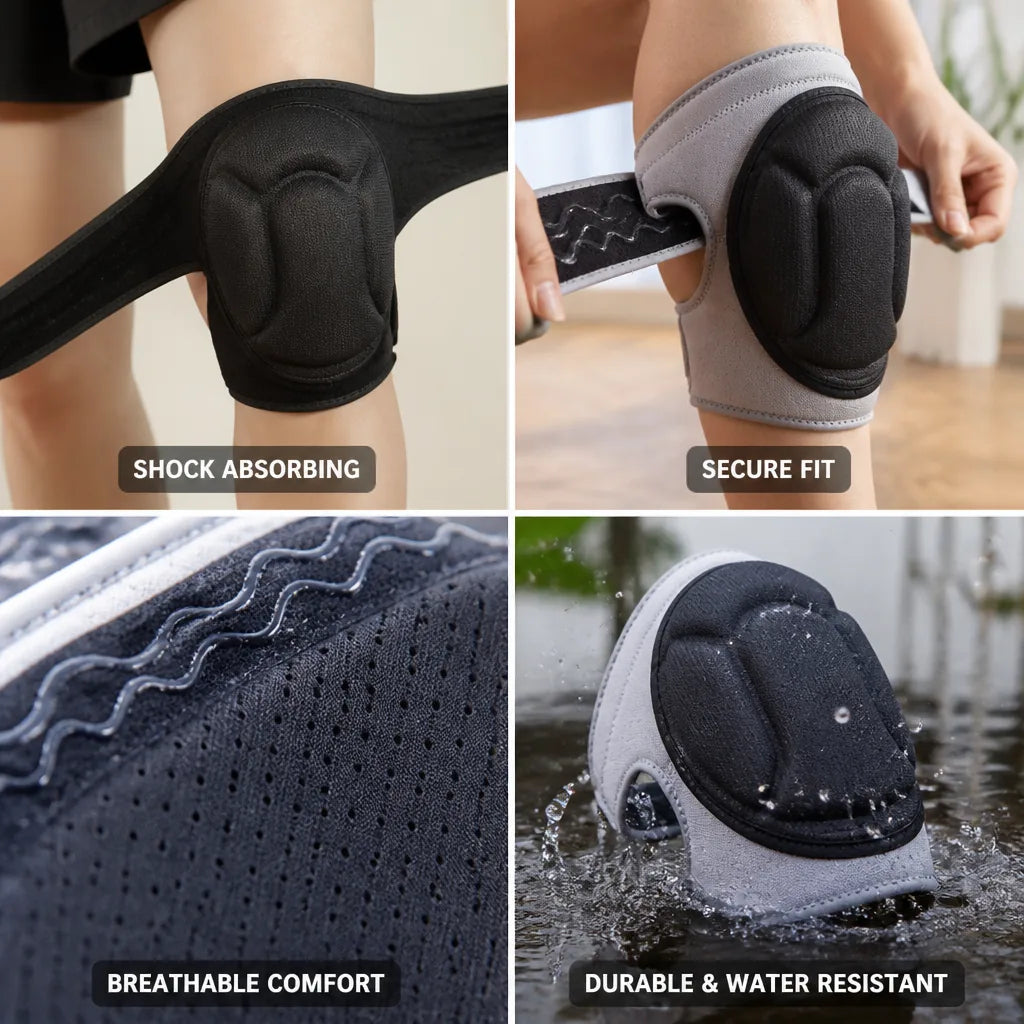 Knee Pads Shock-Absorbing EVA & Adjustable Non-Slip Straps