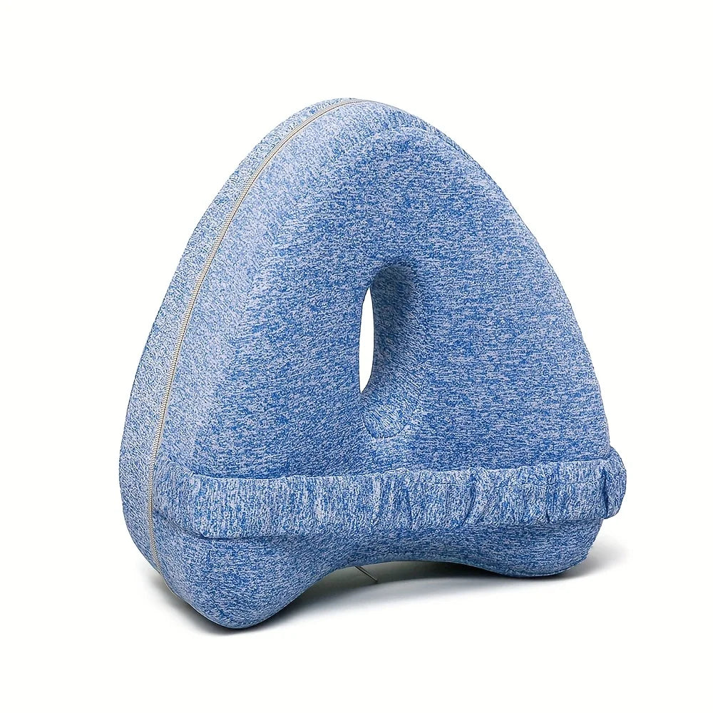Knee Pillow Ergonomic Memory Foam Washable Cover & Elastic Strap