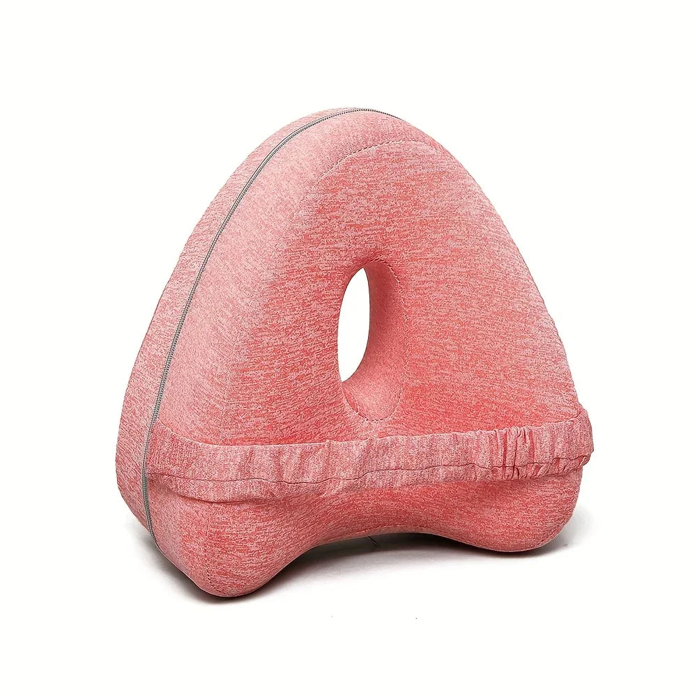 Knee Pillow Ergonomic Memory Foam Washable Cover & Elastic Strap