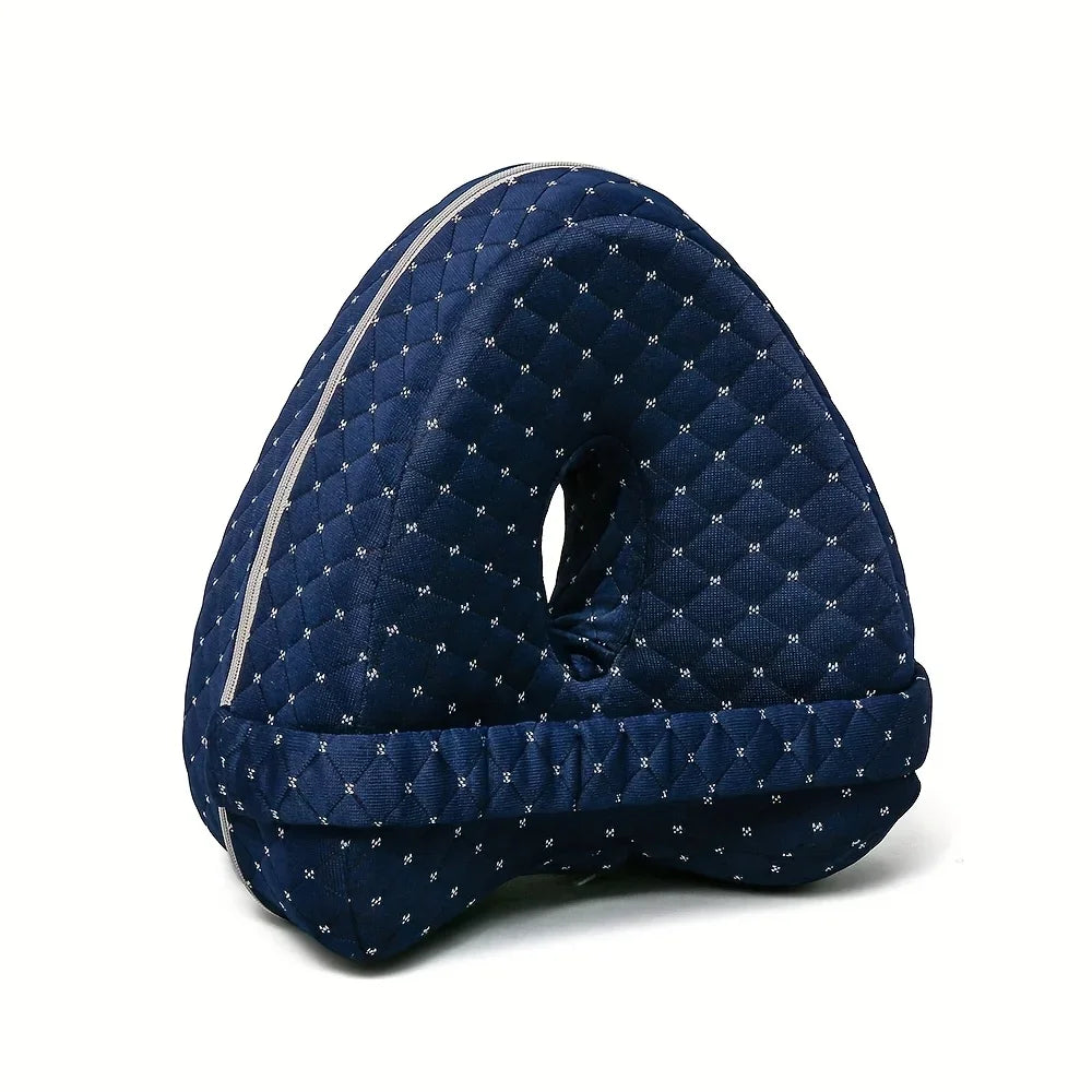 Knee Pillow Ergonomic Memory Foam Washable Cover & Elastic Strap