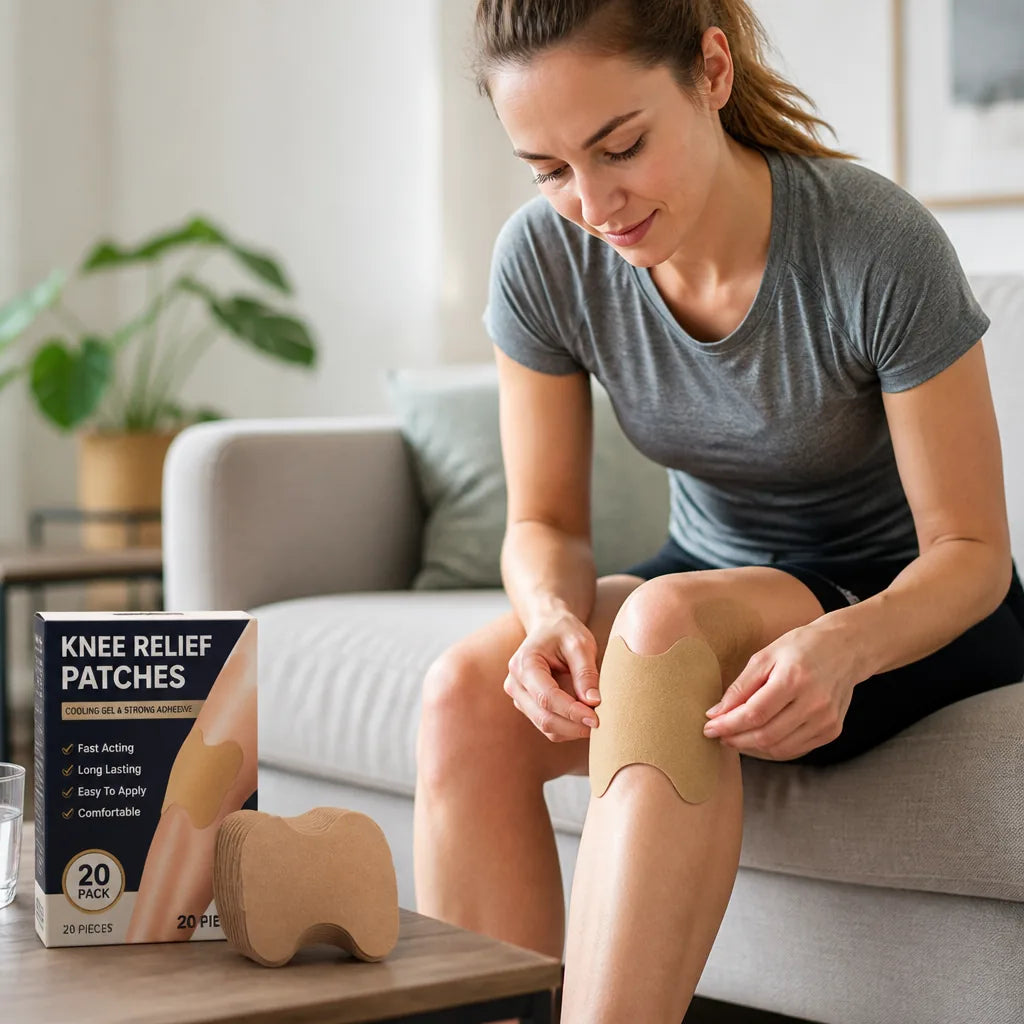 Knee Relief Patches Cooling Gel & Strong Adhesive 20 Pack