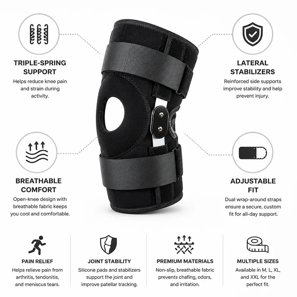 Knee Support Brace Triple-Spring & Lateral Stabilizers