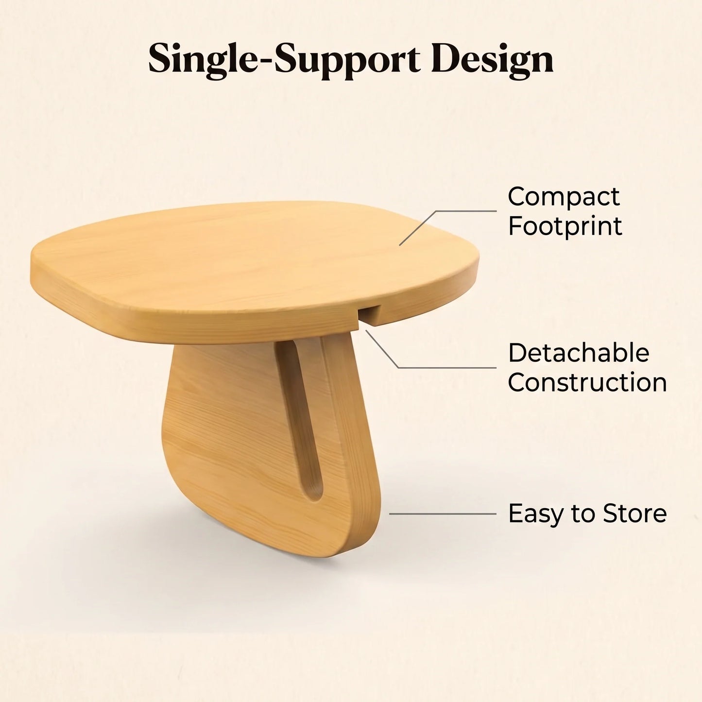 Kneeling Meditation Bench Wood Detachable Portable