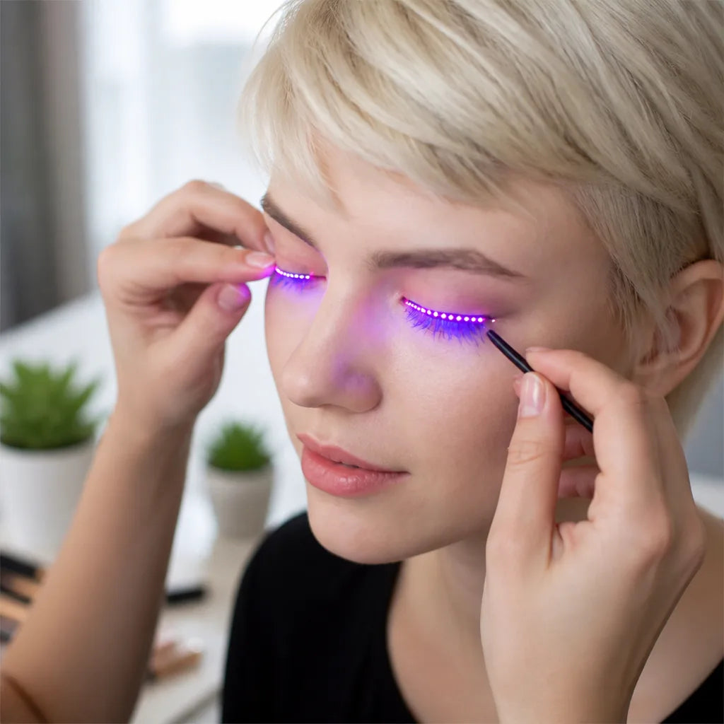 LED Eyelashes Multicolor & Animated Lights Easy Attach