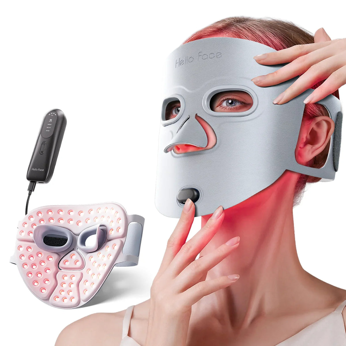 LED Face Mask Multi-Wavelength Rechargeable Hands-Free