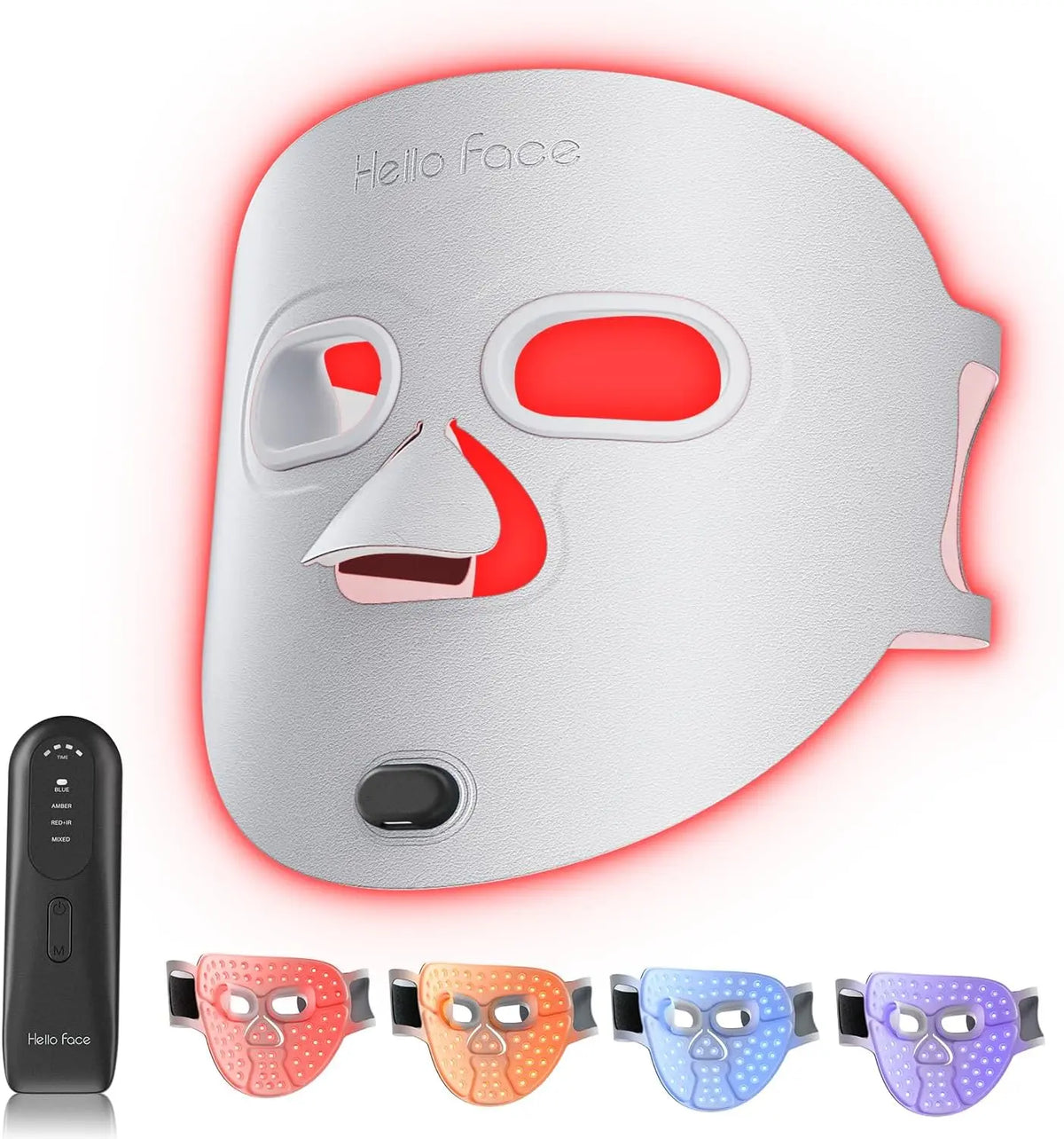 LED Face Mask Multi-Wavelength Wireless Rechargeable