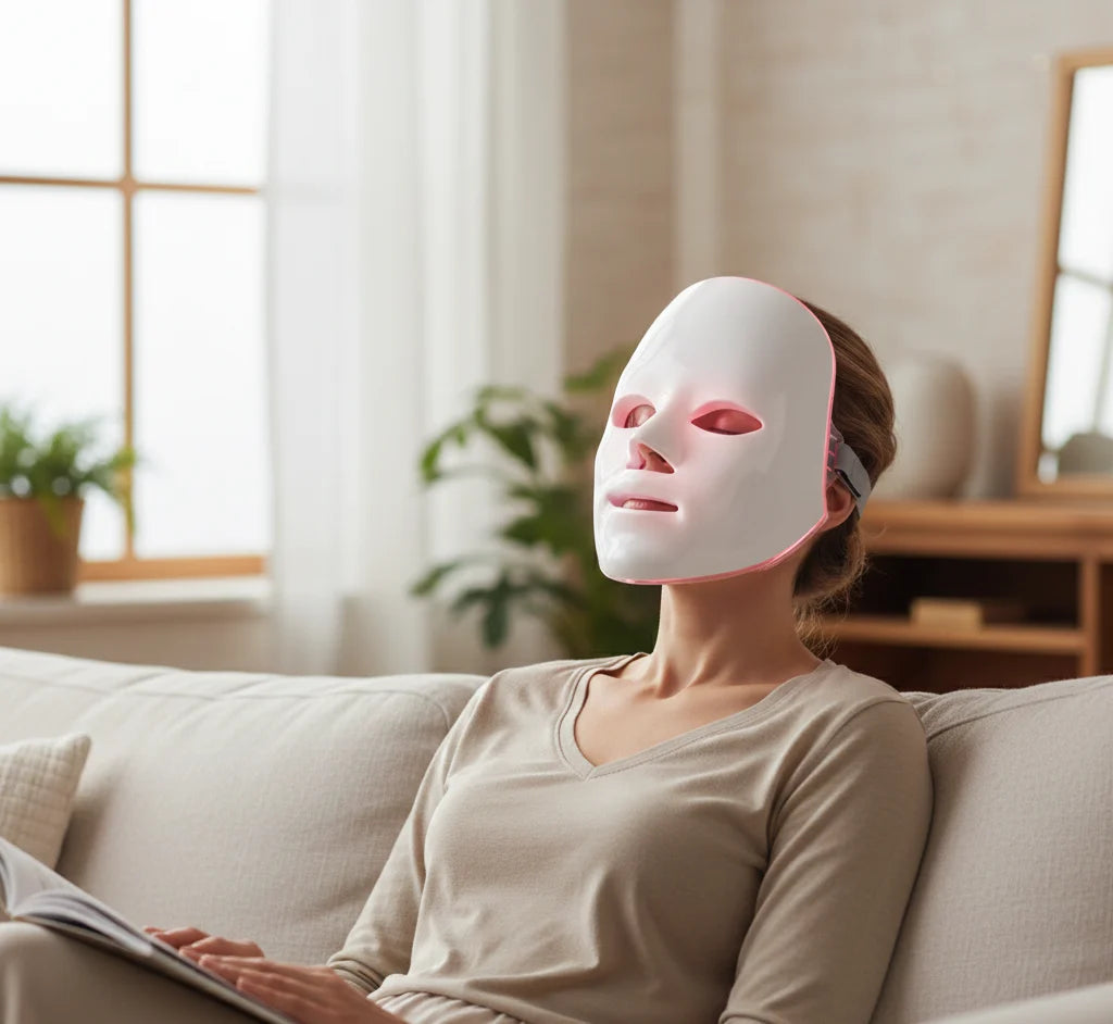 LED Face Mask Red & Blue Light Hands-Free