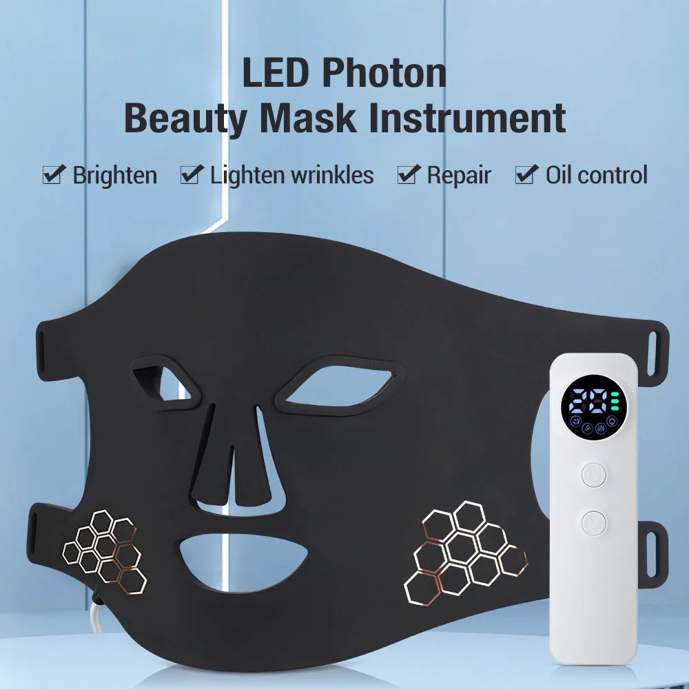 LED Face Mask Red Blue Near-Infrared USB Rechargeable