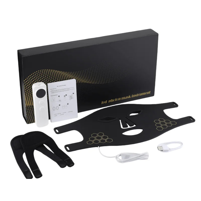 LED Face Mask Red Blue Near-Infrared USB Rechargeable