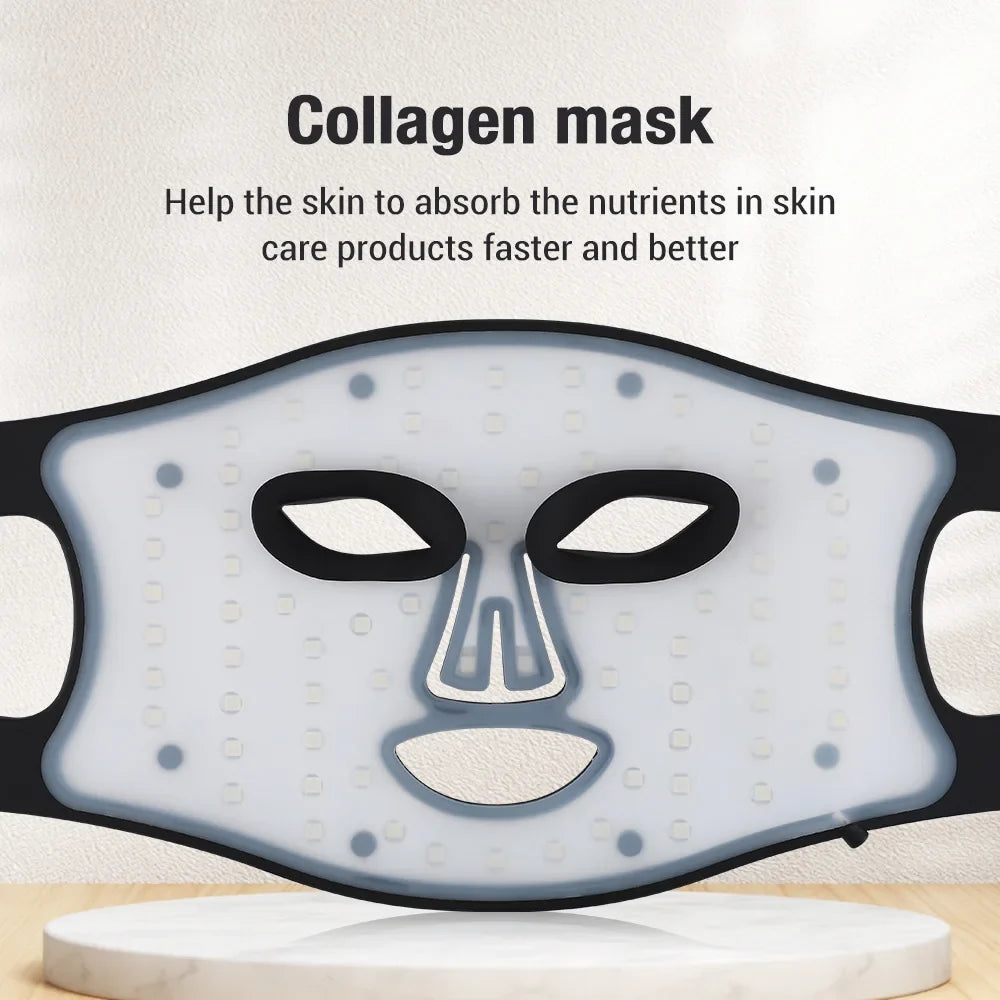 LED Face Mask Red Blue Near-Infrared USB Rechargeable