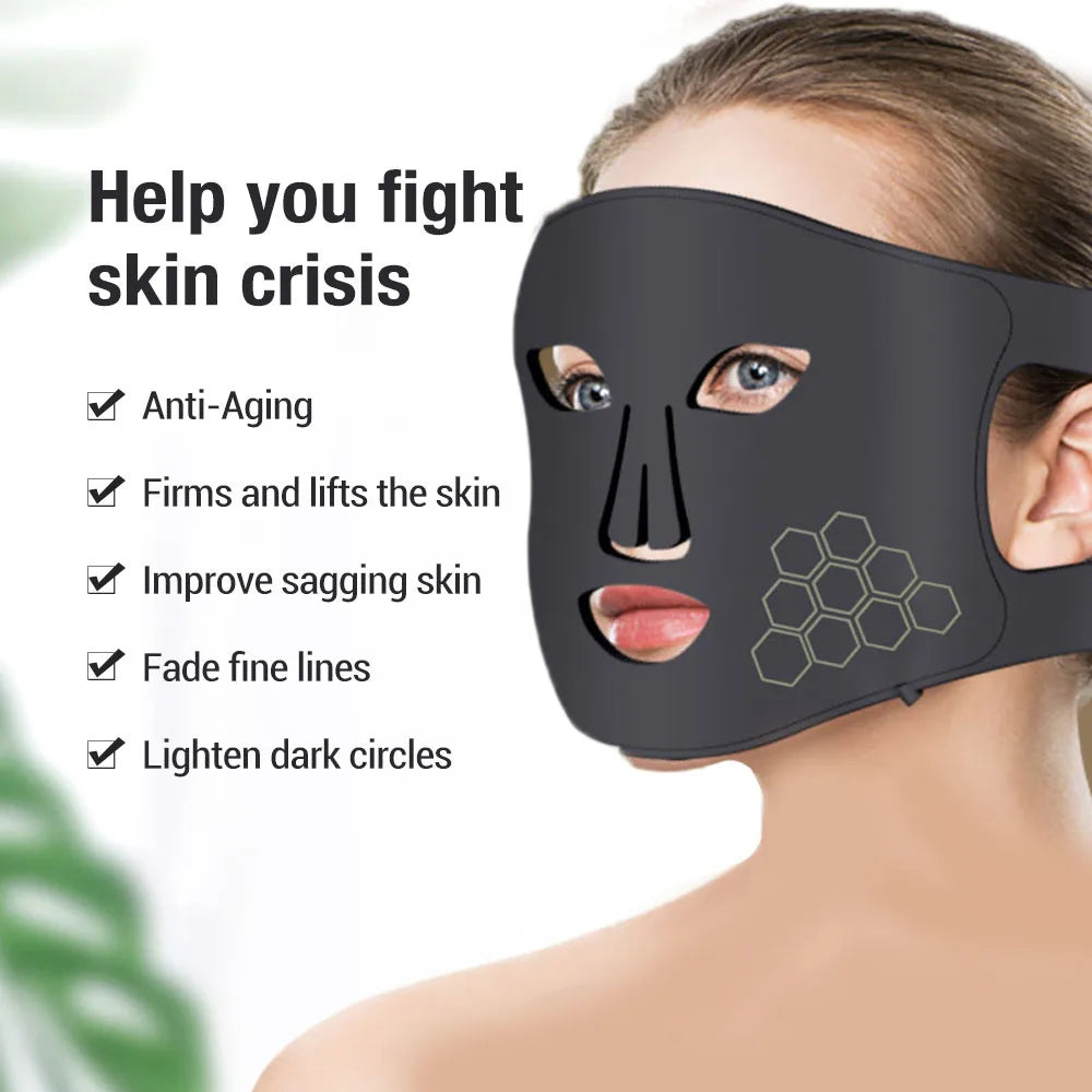 LED Face Mask Red Blue Near-Infrared USB Rechargeable