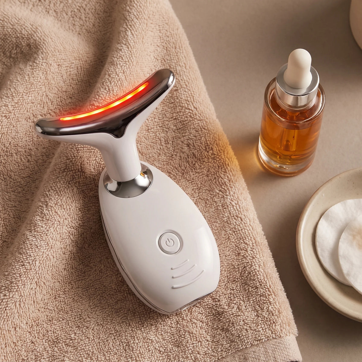 LED Face & Neck Device Multi-Color Vibration USB-Rechargeable