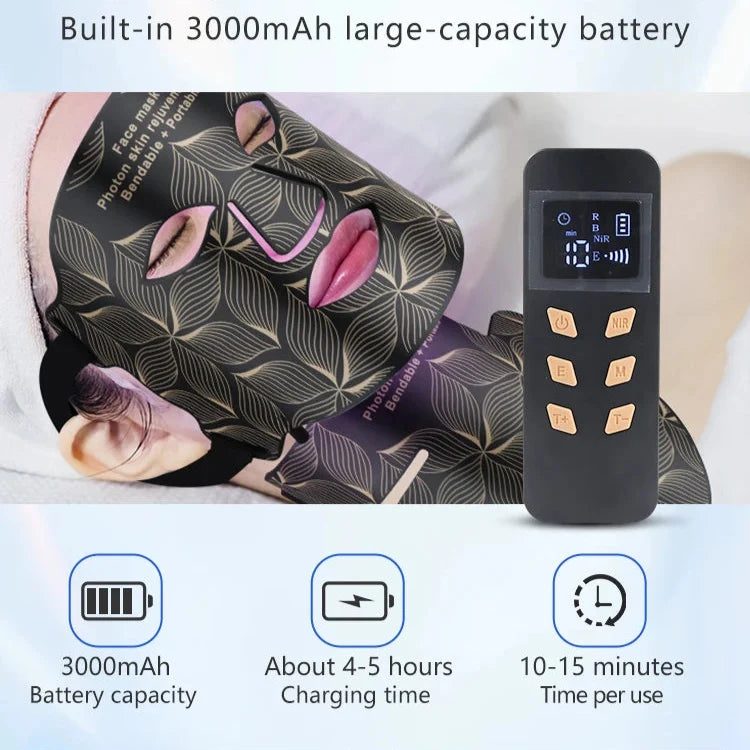 LED Face & Neck Mask 8-Color Silicone Rechargeable