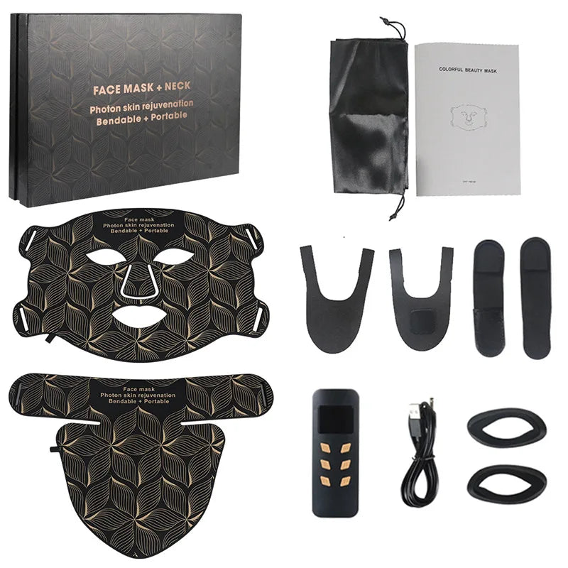 LED Face & Neck Mask 8-Color Silicone Rechargeable