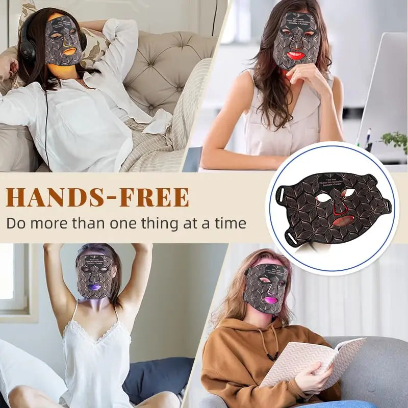 LED Face & Neck Mask 8-Color Silicone Rechargeable