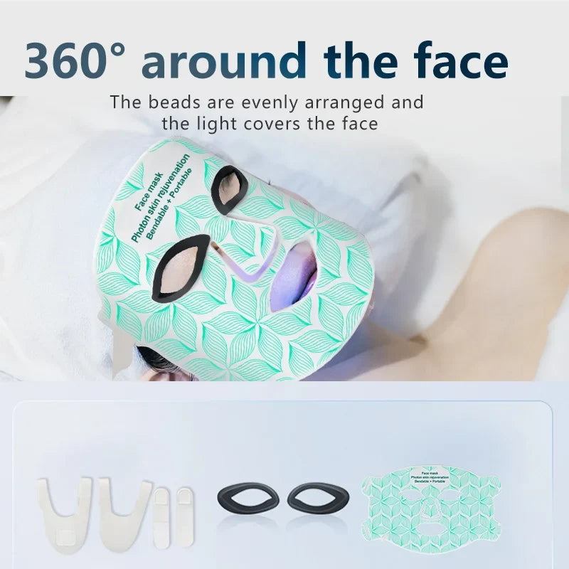 LED Face & Neck Mask 8-Color Silicone Rechargeable