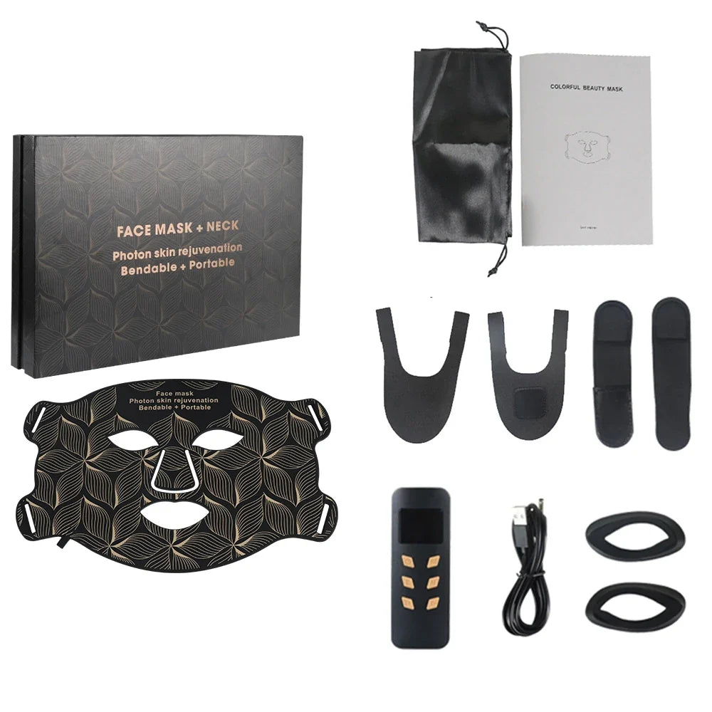 LED Face & Neck Mask 8-Color Silicone Rechargeable