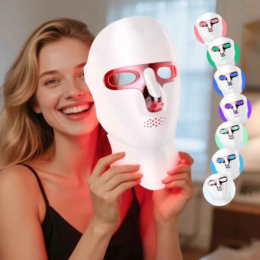 LED Facial & Neck Mask 7-Color Wireless Rechargeable