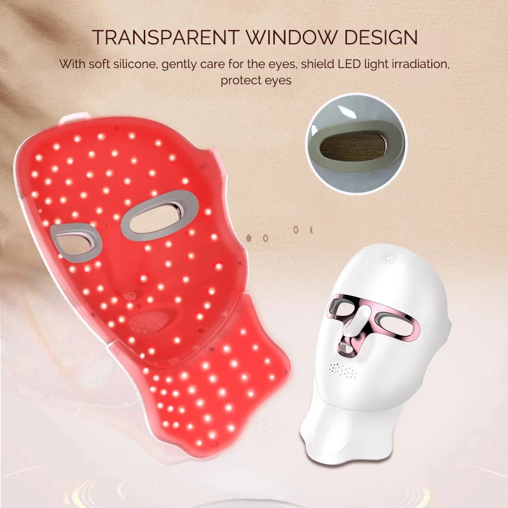 LED Facial & Neck Mask 7-Color Wireless Rechargeable