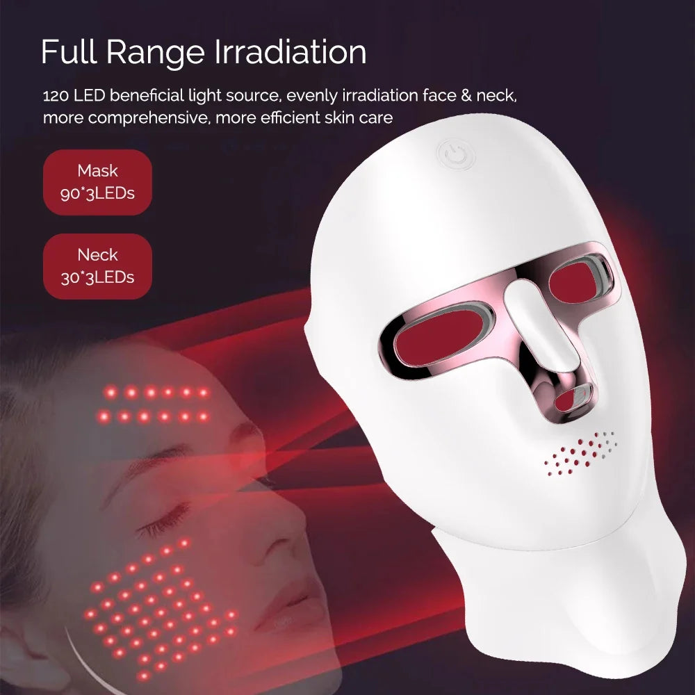 LED Facial & Neck Mask 7-Color Wireless Rechargeable