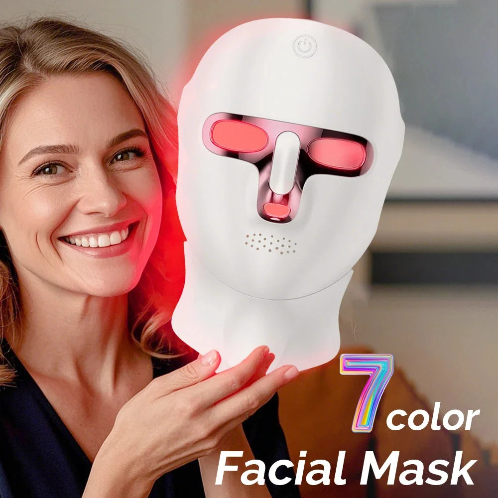 LED Facial & Neck Mask 7-Color Wireless Rechargeable