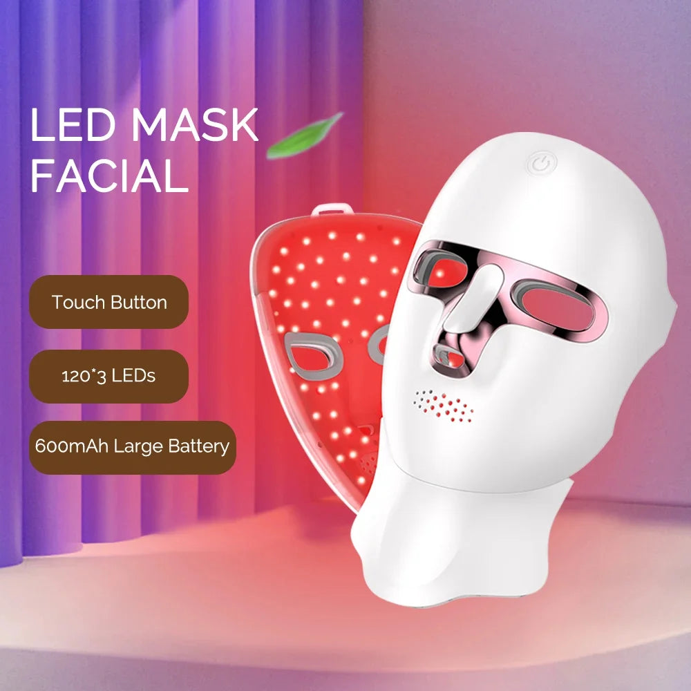 LED Facial & Neck Mask 7-Color Wireless Rechargeable