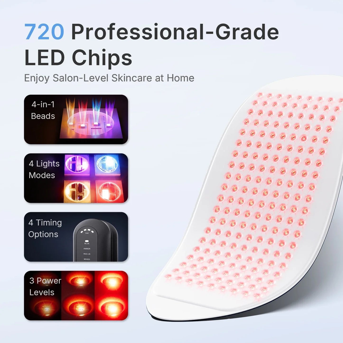 LED Therapy Mask 720 Chip Honeycomb 4 Modes
