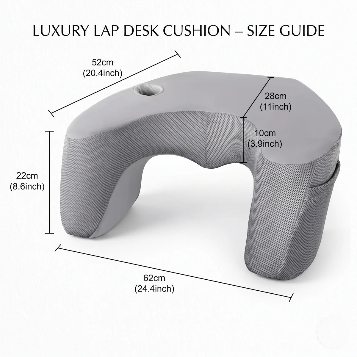 Lap Desk Pillow Ergonomic Arm Support & Cup Holder