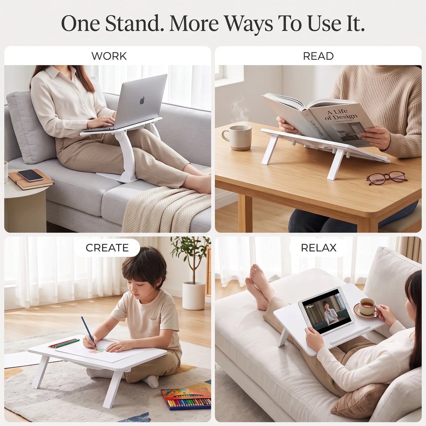 Laptop & Lap Desk Stand Adjustable Multi-Angle Portable