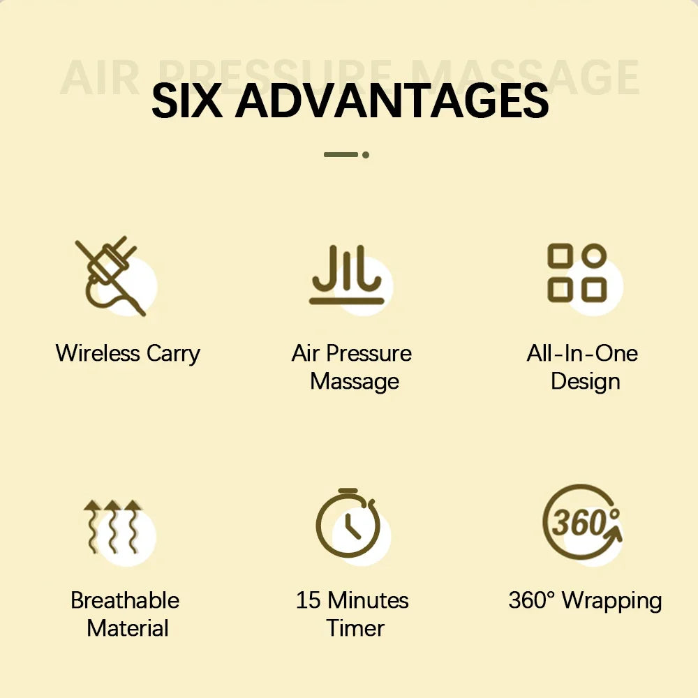 Leg & Arm Massager 360° Air Compression Wireless Rechargeable