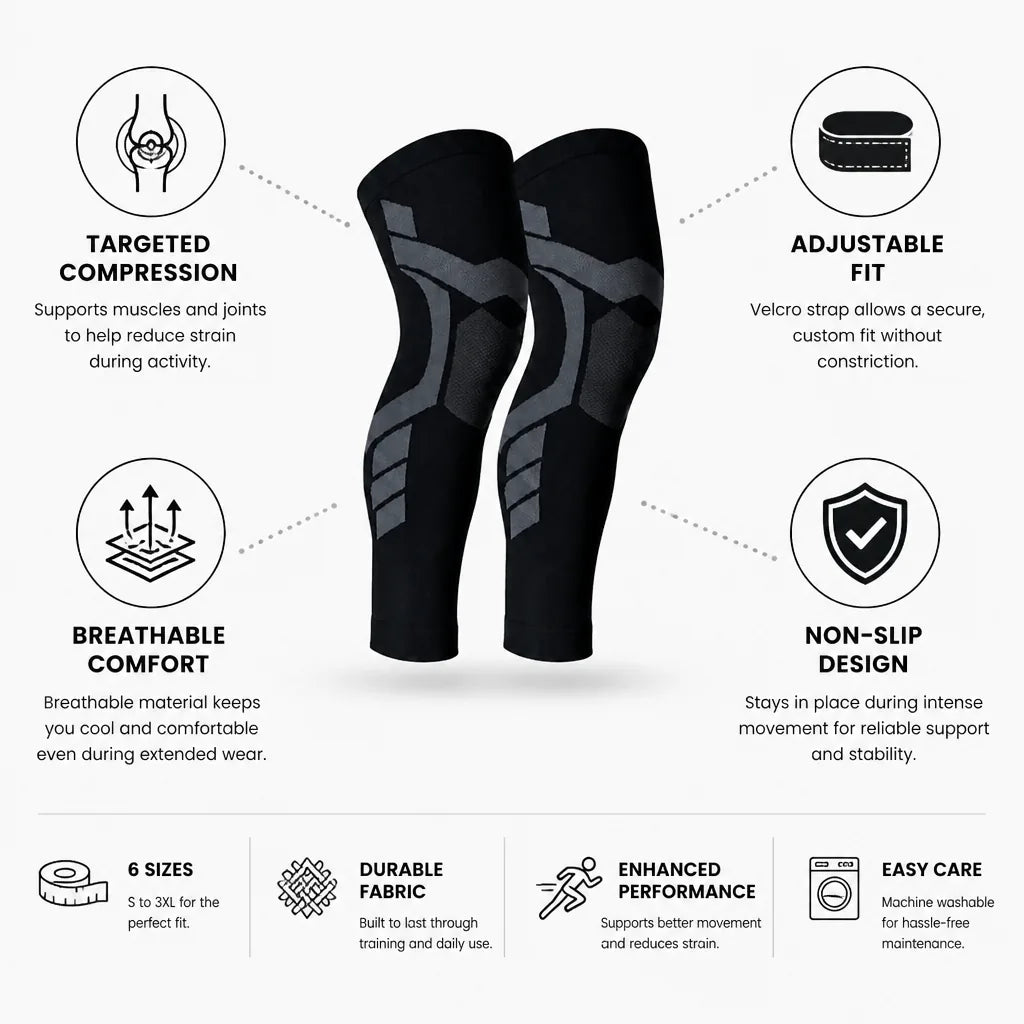 Leg Compression Bandage Targeted Compression Non-Slip Adjustable Velcro